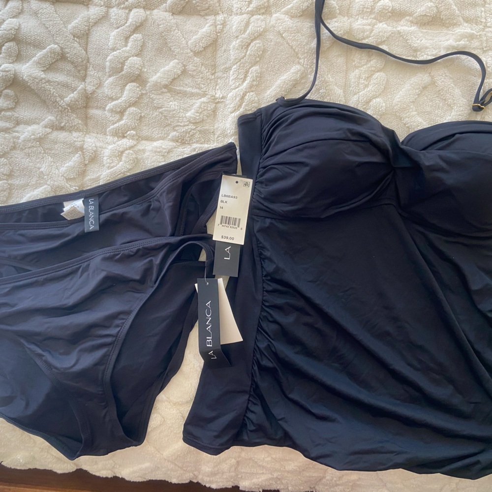 Anne Cole tankini top Sz XL and 2 la Blanca bottoms New with tags